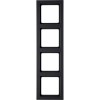 10146096 Рамка Q.3 Антрацит с эффектом бархата 4-постовая вертикальная Berker