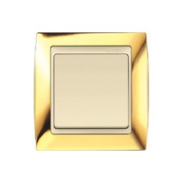 82714-66 Рамка декоративная, 1 пост, Simon 82, золото-слоновая кость