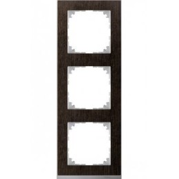 MTN4030-3671 Рамка M-Pure Decor Венге / Алюминий 3-постовая Merten