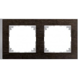 MTN4020-3671 Рамка M-Pure Decor Венге / Алюминий 2-постовая Merten