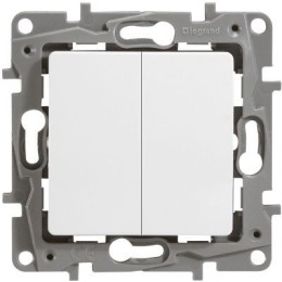 672212 Выключатель/переключатель двухклавишный - Etika - 10 A - 250 В~ - белый Legrand