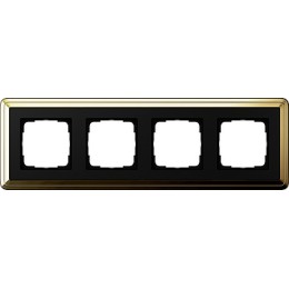 0214632 Рамка Classix Латунь / Черный 4-постовая Gira