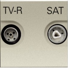N2251.7 CV Розетка TV-R-SAT оконечная с накладкой, серия Zenit, цвет шампань, ABB N2251.7 CV Розетка TV-R-SAT оконечная с накладкой, серия Zenit, цвет шампань, ABB