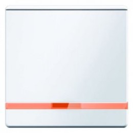 16966089 Клавиша выключателя с линзой и большой вставкой поля для надписи цвет: полярная белизна, с эффектом бархата, Q.1 Berker