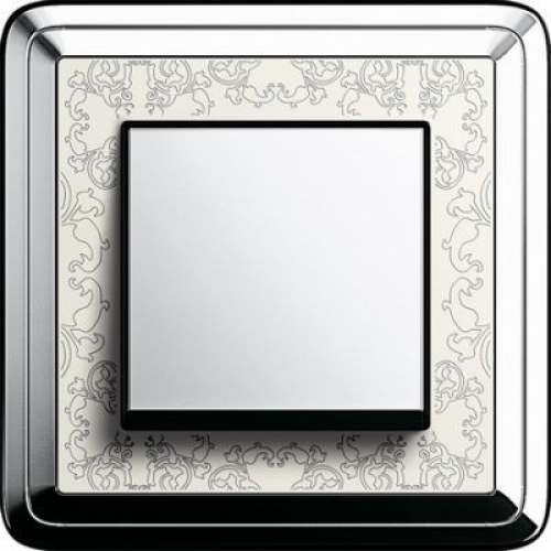 0211683 Рамка Classix Art Хром / Кремовый 1-постовая Gira