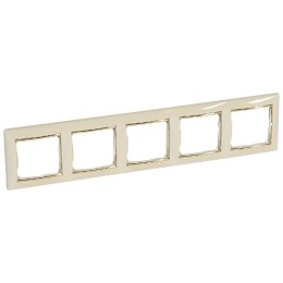774155 Рамка Valena Слоновая кость / Золото 5-постовая Legrand