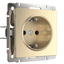 WL10-SKGS-01-IP44 Розетка с заземлением и шторками (шампань рифленый) Antik Werkel a035620