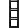 110309 Рамка установочная с полем для надписи E2 Черный матовый 3-постовая Gira