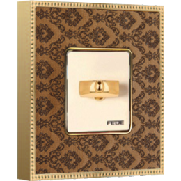 FD01441DBOB Рамка Belle Epoque Tapestry Медь / Золото 1-постовая Fede