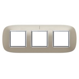 HB4802/3TC Рамка Axolute Овал Светлый титан 2+2+2 модуля Bticino
