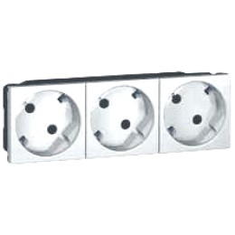 077253 Mosaic Розетка 3Х2к+З немецкий стандарт 45° Legrand