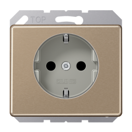 SL520KIGB SL 500 Бронза Розетка с/з с защитными шторками безвинт зажим Jung