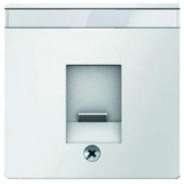 11706089 Центральная панель с заслонкой от пыли и полем для надписи цвет: полярная белизна, с эффектом бархата, Q.1 Berker