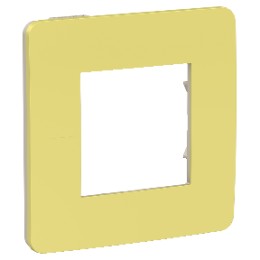 NU280212 Рамка Unica Studio Color Зеленое яблоко / Бежевый 1-постовая Schneider Electric