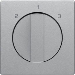 10846084 Центральная панель с вращающейся ручкой для 3-уровневого выключателя, Q.1/Q.3, цвет: алюминиевый, с эффектом бархата Berker