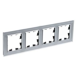 ATN320304 Рамка четверная Schneider Electric Atlasdesign Nature, алюминий стекло
