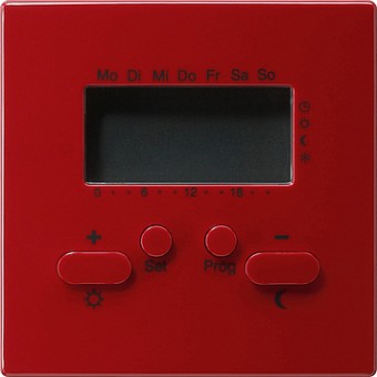 237043 Терморегулятор с таймером и функцией охлаждения Красный Gira S-color