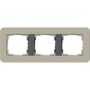 0213428	 Рамка с антрацитовой подложкой E3 Светло-бежевый / Антрацит 3-постовая Gira