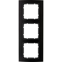 10133005 Рамка B.3 Черный / антрацитовый 3-постовая вертикальная Berker