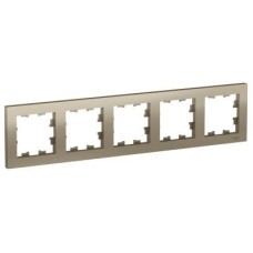 ATN000505 Рамка AtlasDesign Шампань 5-постовая Schneider Electric ATN000505 Рамка AtlasDesign Шампань 5-постовая Schneider Electric