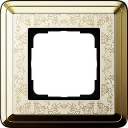 0211673 Рамка Classix Art Латунь / Кремовый 1-постовая Gira