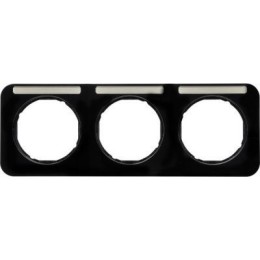 10132135 Рамка с полем для надписей R.1 Черный с блеском 3-постовая Berker