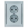 47537004 Двойная штепсельная розетка SCHUKO, цельная цвет: стальной, лак K.5 Berker