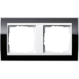 0212733 Рамка Event Clear Черный / Белый 2-постовая Gira