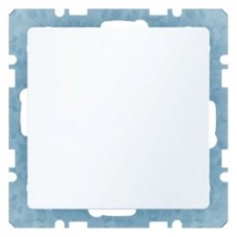 6710096089 Заглушка с центральной панелью цвет: полярная белизна, с эффектом бархата с цоколем и фиксаторами, Q.1 Berker