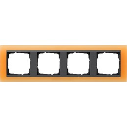 021487 Рамка Event Оранжевый / Черный 4-постовая Gira