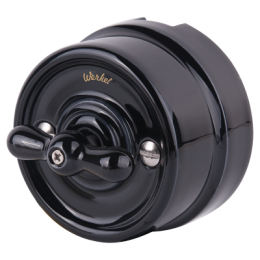 WL18-01-05 Выключатель на 4 положения двухклавишный (черный) Ретро Favorit Runda Werkel a036810