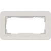 1002411	 Рамка с белой подложкой без перегородки E3 Светло-серый / Белый 2-постовая Gira