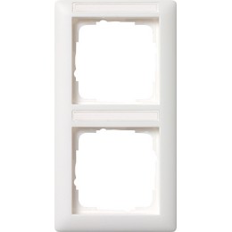 110227 Рамка Standard 55 Белый матовый с полем для надписи 2-постовая вертикальная Gira