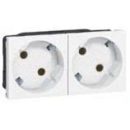 077252 Mosaic Розетка 2Х2к+З немецкий стандарт 45° Legrand