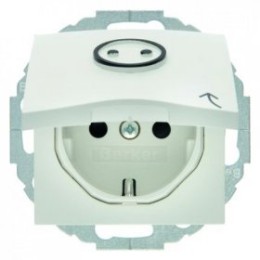 47441949 Штепсельная розетка SCHUKO с откидной крышкой и выступающим символом цвет: полярная белизна, матовый S.1/B.1/B.3/B.7 Glas Berker