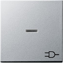 020926 Клавиша с подсветкой и символом "розетка" Алюминий Gira