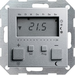 237026 Термостат 230V с часами и функцией охлаждения Алюминий Gira