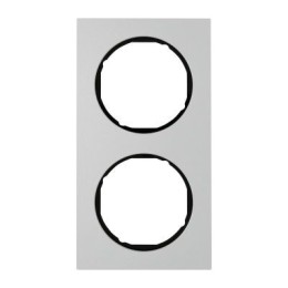 10122284 Рамка R.3 Черный, алюминий 2-постовая Berker