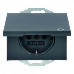 47477106 Штепсельная розетка SCHUKO с откидной крышкой цвет: антрацит, матовый K.1 Berker
