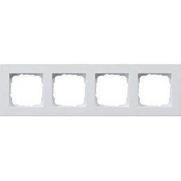 0214225 Рамка установочная для монтажа заподлицо E2 Чисто-белый шелковисто-матовый 4-постовая Gira