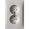 47298989 Двойная штепсельная розетка SCHUKO, цельная цвет: полярная белизна, с блеском S.1 Berker