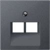 EP569-2BFPLUAAN EcoProfi Накладка для телефонной/компьютерной розетки ECO profi, цвет - антрацит, двойная Jung