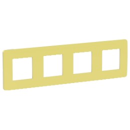 NU280811 Рамка Unica Studio Color Зеленое яблоко / Белый 4-постовая Schneider Electric