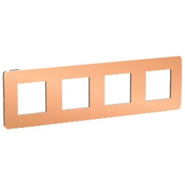 NU280858 Рамка Unica Studio Metal Медь / Антрацит 4-постовая Schneider Electric