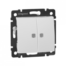 774428 Valena Выключатель 2-х клавишный с подсветкой Legrand
