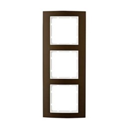 10133021 Рамка B.3 Коричневый / Полярная белизна 3-постовая вертикальная Berker