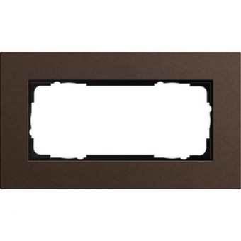 1002223 Рамка без перегородки Esprit Linoleum-Multiplex Темно-коричневый 2-постовая Gira