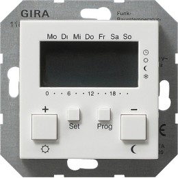 118627 Радиотермостат с часами белый матовый Белый Gira