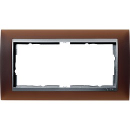 100259 Рамка без перегородки Event Темно-коричневый / Алюминий 2-постовая Gira