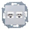 1591589-033 Розетка телефонная двойная RJ11, винтовой зажим, алюминий Simon 15